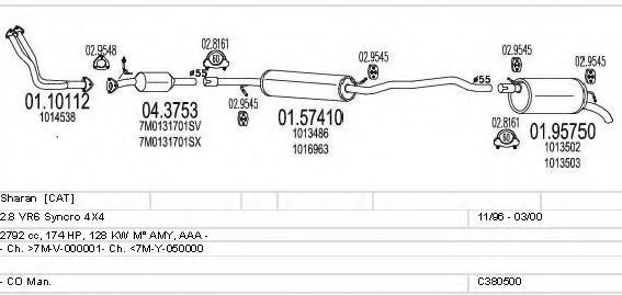 MTS C380500002456 Exhaust System
